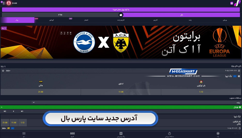 آدرس جدید سایت پارس بال parsBall - مگاشرط آدرس جدید سایت پارس بال parsBall