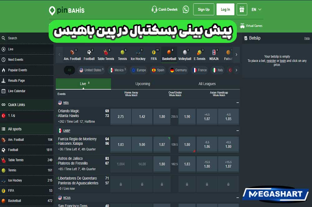 پیش بینی بسکتبال در پین باهیس - مگاشرط پیش بینی بسکتبال در پین باهیس