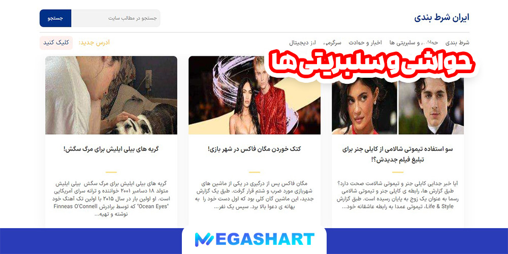 حواشی و سلبریتی ها - مگاشرط حواشی و سلبریتی ها