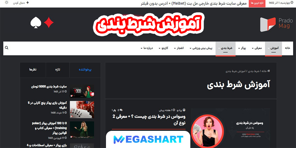 آموزش شرط بندی - مگاشرط آموزش شرط بندی