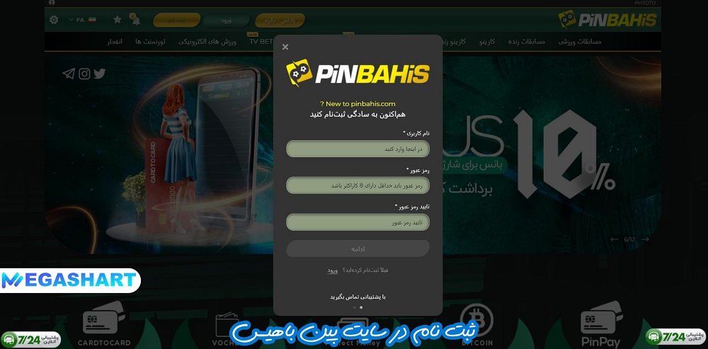 ثبت نام در سایت پین باهیس