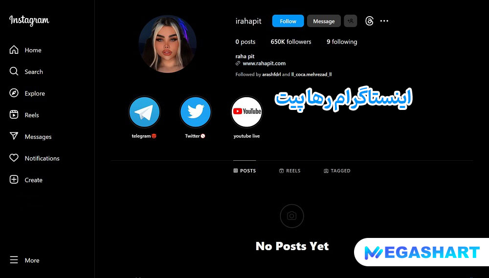 اینستاگرام رها پیت - مگاشرط اینستاگرام رها پیت