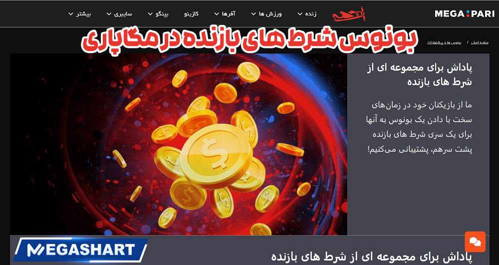 بونوس شرط های بازنده در مگاپاری بونوس شرط های بازنده در مگاپاری