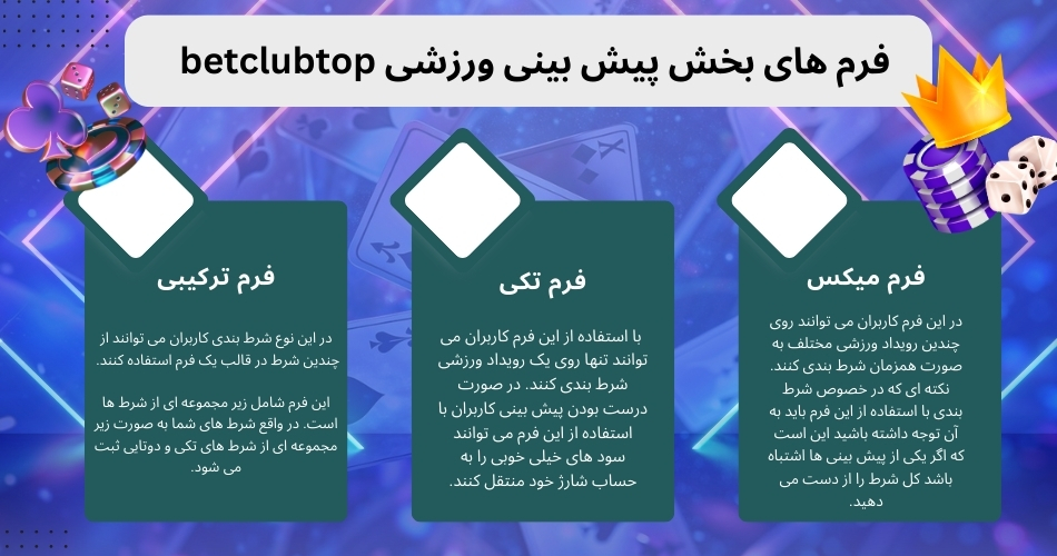 فرم های بخش پیش بینی ورزشی betclubtop