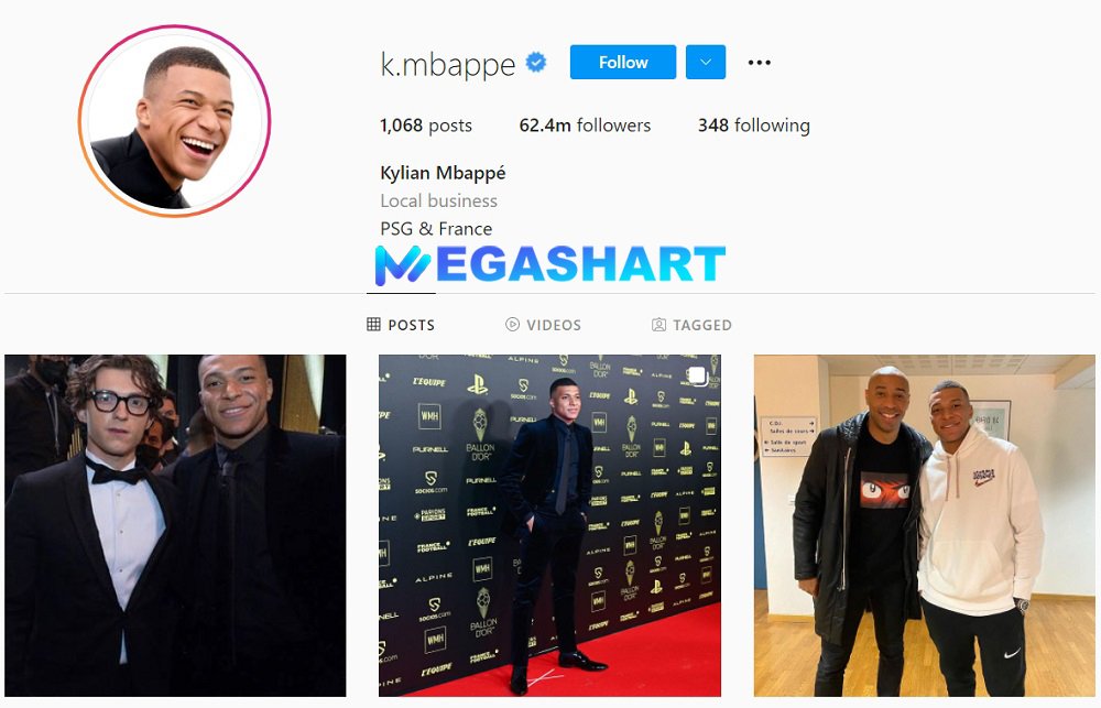 اینستاگرام کیلیان امباپه - مگاشرط اینستاگرام کیلیان امباپه