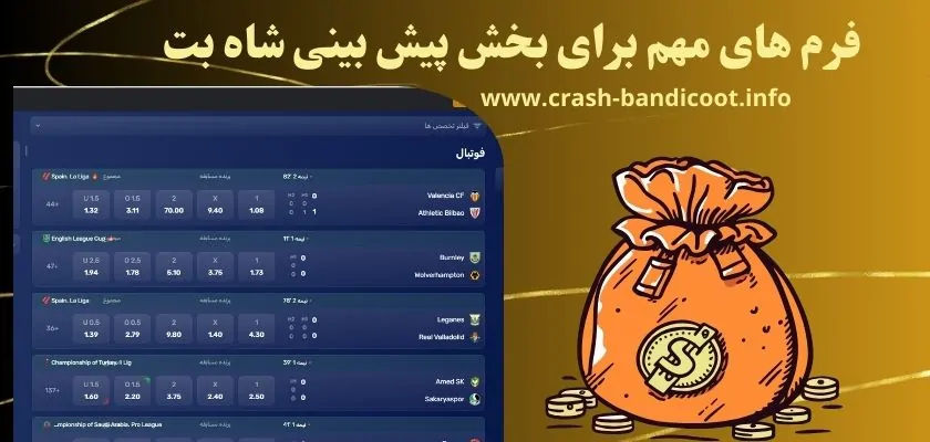 فرم های مهم برای بخش پیش بینی شاه بت