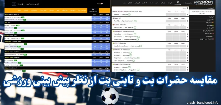 مقایسه حضرات بت و تاینی بت از نظر پیش بینی ورزشی