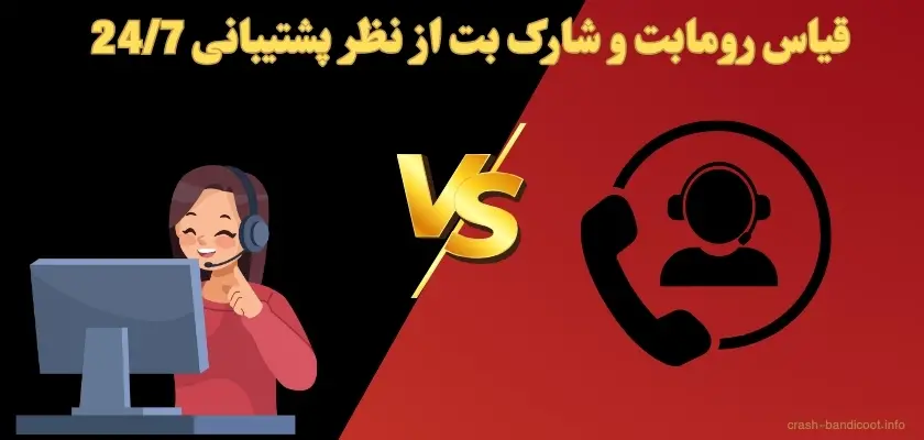 قیاس رومابت و شارک بت از نظر پشتیبانی 24/7