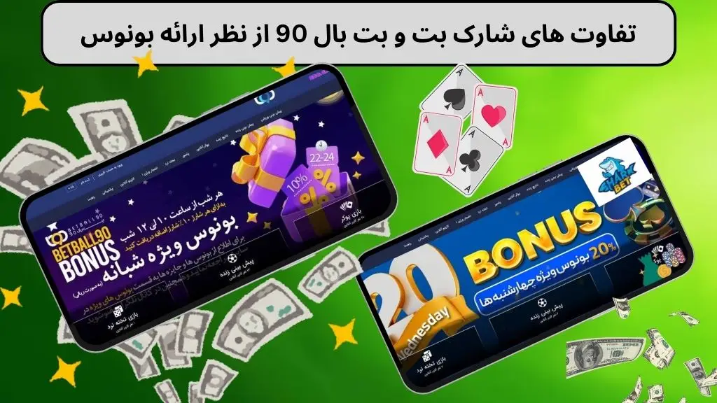 تفاوت های شارک بت و بت بال 90 از نظر ارائه بونوس