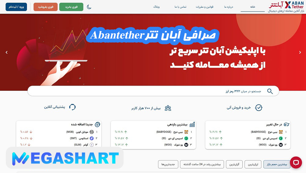 صرافی آبان تتر Abantether - مگاشرط صرافی آبان تتر Abantether