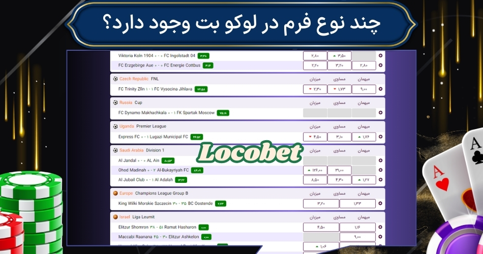 چند نوع فرم در لوکو بت وجود دارد؟